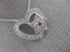 ESTATE .28CT DIAMOND 18KT WHITE GOLD 3D CLASSIC OPEN HEART STAR FLOATING PENDANT