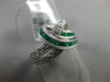 ESTATE WIDE .91CT DIAMOND & AAA EMERALD 18KT WHITE GOLD 3D LOVE KNOT FUN RING