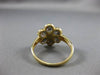 ANTIQUE WIDE .20CT DIAMOND & AAA WHITE QUARTZ 18K 2 TONE GOLD FLOWER RING #21715