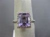 ESTATE LARGE 3.43CT DIAMOND & AAA AMETHYST 14K WHITE GOLD HALO ENGAGEMENT RING