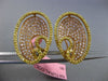 ESTATE LARGE 2.21CT PINK & FANCY YELLLOW DIAMOND 18KT GOLD 3D OVAL EARRINGS