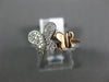 ESTATE .22CT DIAMOND 14KT WHITE & ROSE GOLD 3D DOUBLE BUTTERFLY FUN LOVE RING