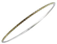 1.60CT AAA YELLOW SAPPHIRE 14KT WHITE GOLD 3D ETERNITY 2mm BANGLE BRACELET