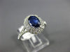 ESTATE 1.50CT DIAMOND & AAA SAPPHIRE 14KT WHITE GOLD DOUBLE HALO ENGAGEMENT RING