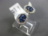 ESTATE .81CT DIAMOND & AAA SAPPHIRE 14KT WHITE GOLD 3D DOUBLE OVAL CLUSTER RING
