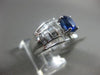 ESTATE WIDE 3.27CT DIAMOND & AAA SAPPHIRE 18KT WHITE GOLD 3D ENGAGEMENT RING
