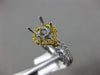WIDE .6CT WHITE & FANCY YELLOW DIAMOND 18K 2TONE GOLD SEMI MOUNT ENGAGEMENT RING