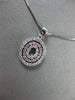 ESTATE .25CT DIAMOND 14KT WHITE & ROSE GOLD 3D TRI HALO CIRCLE OF LIFE PENDANT