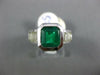 2.90CT DIAMOND & AAA EMERALD 14KT WHITE GOLD 3D SQUARE OCTAGON ENGAGEMENT RING