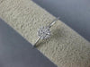 ESTATE .20CT ROUND CUT DIAMOND 18KT WHITE GOLD 3D CLASSIC PAVE CLUSTER LOVE RING