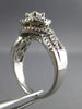 ESTATE WIDE 1.0CT DIAMOND 14KT WHITE GOLD 3D ROUND DOUBLE HALO ENGAGEMENT RING