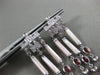 LARGE 1.60CT DIAMOND & GARNET & MOTHER OF PEARL 14KT WHITE GOLD HANGING EARRINGS