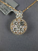 ESTATE LARGE 1.26CT DIAMOND 18KT ROSE GOLD CLASSIC CLUSTER CIRCULAR HALO PENDANT