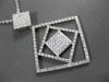 ESTATE LARGE 1.39CT DIAMOND 18KT WHITE GOLD 3D MULTI SQUARE FLOATING FUN PENDANT