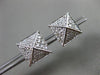 ESTATE LARGE .30CT DIAMOND 14KT WHITE GOLD CLASSIC SQUARE PYRAMID STUD EARRINGS