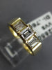 ANTIQUE .76CT ASSCHER DIAMOND 14KT YELLOW GOLD PAST PRESENT FUTURE RING #22009