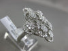 ESTATE LARGE 1.47CT DIAMOND 18KT WHITE GOLD 3D FILIGREE FLOWER CRISS CROSS RING
