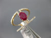 ESTATE LARGE 1.25CT ROUND DIAMOND & AAA OVAL CUT RUBY 14KT ROSE GOLD 3D FUN RING