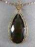 ANTIQUE LARGE VICTORIAN AAA SMOKY TOPAZ 14KT ROSE GOLD TEARDROP PENDANT #20947