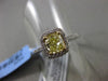 ESTATE .98CT IGI / GIA FANCY YELLOW DIAMOND 18KT WHITE GOLD 3D ENGAGEMENT RING