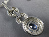 ESTATE LARGE 1.37CT DIAMOND & AAA SAPPHIRE 14KT WHITE GOLD OVAL JOURNEY PENDANT