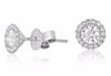 ESTATE .78CT DIAMOND 18K WHITE GOLD CLASSIC SOLITAIRE MARTINI HALO STUD EARRINGS