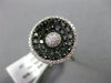 ESTATE 1.15CT WHITE & BLACK DIAMOND 14K WHITE & BLACK GOLD CIRCULAR CLUSTER RING