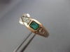 ANTIQUE WIDE 1.05CT DIAMOND & AAA EMERALD 14K WHITE & ROSE GOLD HANGING EARRINGS