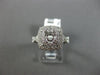 ESTATE LARGE .93CT DIAMOND 14K WHITE GOLD DOUBLE HALO SEMI MOUNT ENGAGEMENT RING