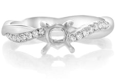 ESTATE .13CT DIAMOND 14KT WHITE GOLD 4 PRONG INFINITY SEMI MOUNT ENGAGEMENT RING