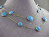 ANTIQUE EXTRA LONG 14KT YELLOW GOLD EXTRA FACET TURQUOISE BY THE YARD NECKLACE