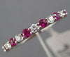 ESTATE .40CT DIAMOND & AAA RUBY 18K WHITE GOLD 3D SEMI ETERNITY ANNIVERSARY RING