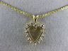 ESTATE .15CT ROUND DIAMOND 14KT YELLOW GOLD 3D CLASSIC OPEN HEART PENDANT #19144