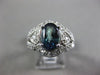 ESTATE LARGE 2.92CT DIAMOND & AAA ALEXANDRITE 14KT WHITE GOLD 3D ENGAGEMENT RING