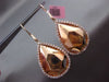 ESTATE EXTRA LARGE 2.0CT DIAMOND 14KT ROSE GOLD PEAR RAIN DROP HANGING EARRINGS