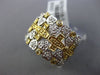 ESTATE LARGE .61CT WHITE & FANCY YELLOW DIAMOND 18K 2 TONE GOLD CROSS HEART RING