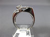 ANTIQUE WIDE .35CT OLD MINE DIAMOND 14KT WHITE GOLD LEAF ENGAGEMENT RING #16789