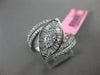 ESTATE LARGE .95CT ROUND BAGUETTE & MARQUISE DIAMOND 18KT WHITE GOLD 3D FUN RING