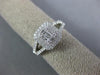 ESTATE .62CT DIAMOND 18KT WHITE GOLD 3D CLASSIC CLUSTER SQUARE ENGAGEMENT RING