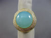 ESTATE EXTRA LARGE 13.20CT DIAMOND & AAA BLUE AGATE 18KT YELLOW GOLD FLOWER RING