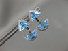 ESTATE 3.13CT DIAMOND & AAA BLUE TOPAZ 14K WHITE GOLD SEMI MOON HANGING EARRINGS