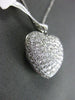 ESTATE LARGE 2.07CT DIAMOND 18KT WHITE GOLD 3D FILIGREE FLOATING HEART PENDANT