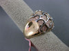 ESTATE MASSIVE 1.41CT DIAMOND 18KT WHITE & ROSE GOLD 3D PEBBLED LOOK PAVE RING