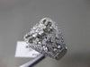 ESTATE LARGE 1.47CT MULTI DIAMOND 18K WHITE GOLD FILIGREE FLORAL HEART LOVE RING