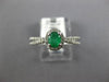 ESTATE .54CT DIAMOND & AAA EMERALD 14KT WHITE GOLD 3D OVAL HALO FRIENDSHIP RING