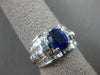 ESTATE WIDE 3.27CT DIAMOND & AAA SAPPHIRE 18KT WHITE GOLD 3D ENGAGEMENT RING