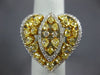 ESTATE EXTRA LARGE 2.88CT WHITE & FANCY YELLOW DIAMOND 18K TWO TONE GOLD 3D RING