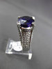 ESTATE LARGE 8.25CTW DIAMOND & AAA AMETHYST 14KT WHITE GOLD 3D COCKTAIL RING