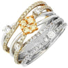 ESTATE 1.05CT WHITE & FANCY YELLOW DIAMOND 14KT WHITE GOLD CRISS CROSS EARRINGS