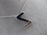 .24CT ROUND DIAMOND 14KT WHITE GOLD 3D CLASSIC INITIAL FLOATING PENDANT #18474